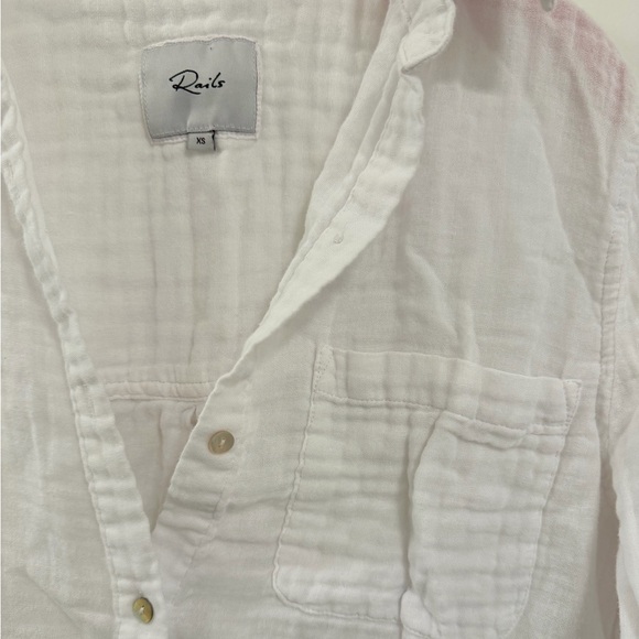 Rails Ellis Button-Down Shirt | White | Women’s XS - Picture 6 of 8